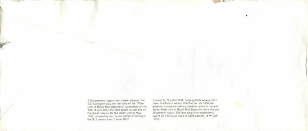 S.S. 캐나디언 — Royal Mail Steamers의 첫 증기선 — 출판사 미확인 - 뒷면