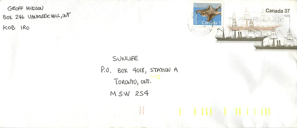 S.S. Canadien — primeiro navio a vapor da Royal Mail Steamers — editor Canada Post - Frente