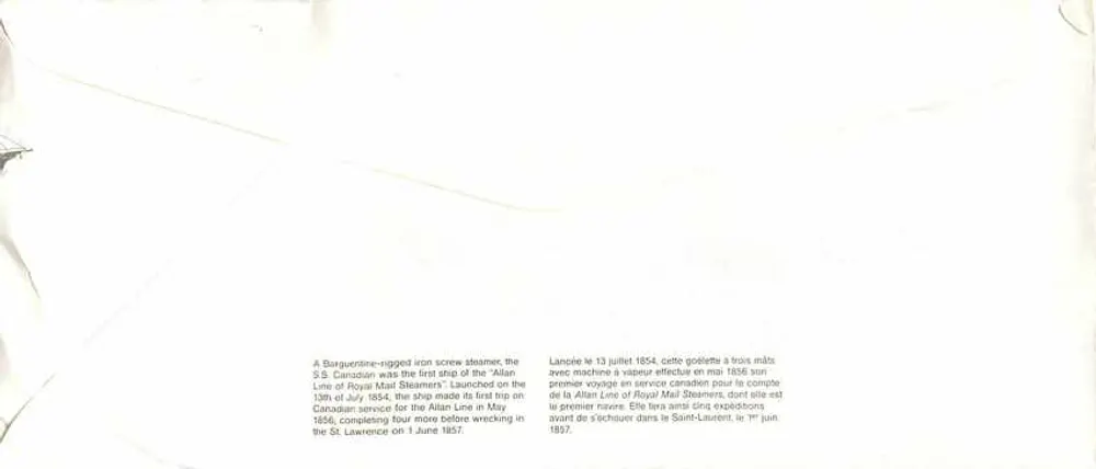 S.S. Canadian — primeiro navio a vapor da Royal Mail Steamers — editor Canada 37 - Verso