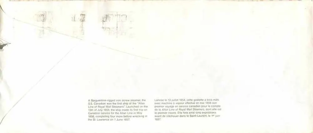 S.S. Canada — primer barco de vapor de la Royal Mail Steamers — Canada 37 - Reverso