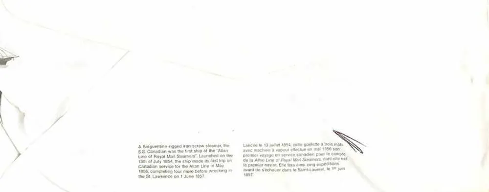 S.S. Canadian — primeiro navio a vapor da Royal Mail Line — editor Canada 37 - Verso