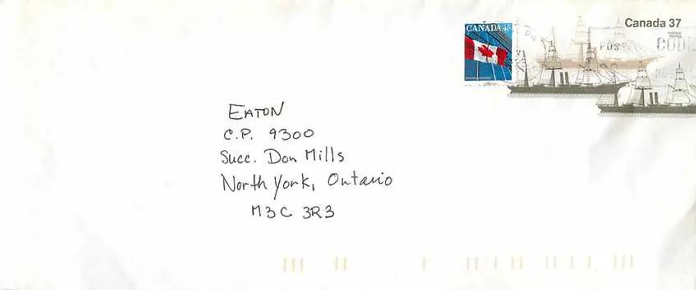 S.S. Canadien — primeiro navio a vapor da linha Allan — editor Canada Post - Frente