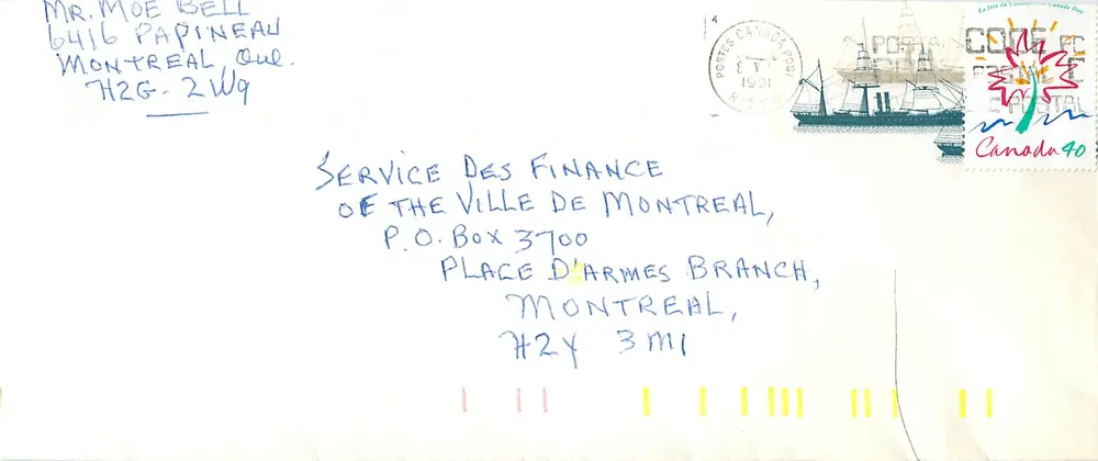 Three-masted barge — S.S. Canadian — Publisher Canada Post - Front