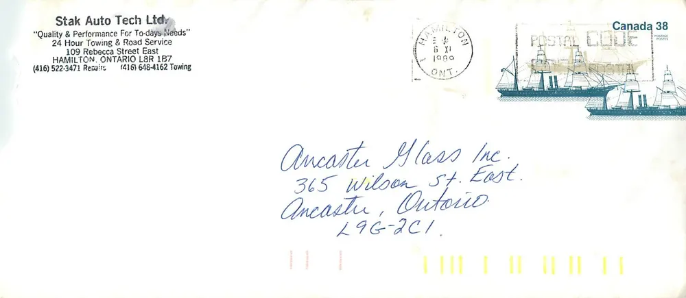 S.S. Canadian — first steamship of the Royal Mail Line — publisher Postal Code - Front
