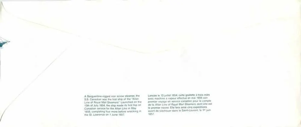S.S. Canadian — premier navire à vapeur de la Royal Mail Steamers — Canada 38 - Verso