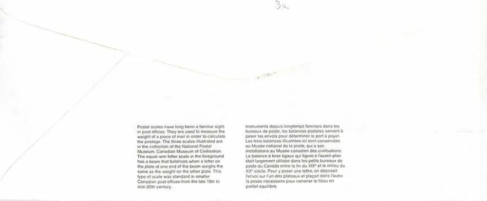 Balancinhas postais — Museu Canadense da Civilização — Canadá - Verso
