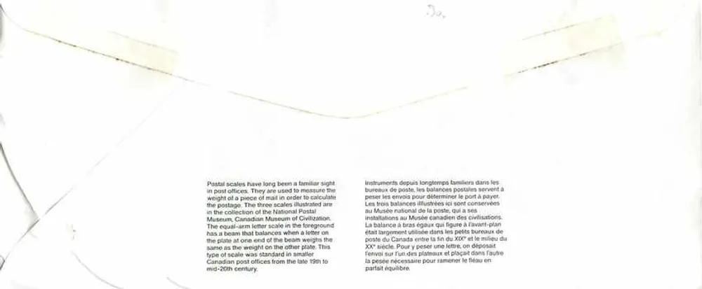 Balancinhas postais — Museu Canadense da Civilização — Canadá 40 - Verso