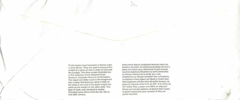 Bilance postali — Museo canadense delle civiltà — Canada - Verso