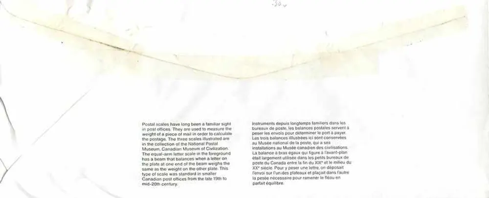 Balancinhas postais — Musée canadien de la civilisation — Canadá 1991 - Verso