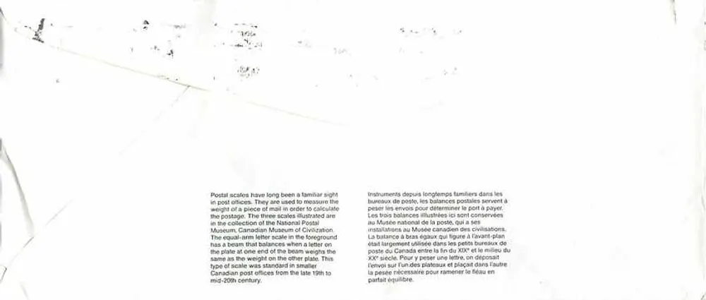 Balances postais — Museu Canadense dos Correios — editor não visível - Verso