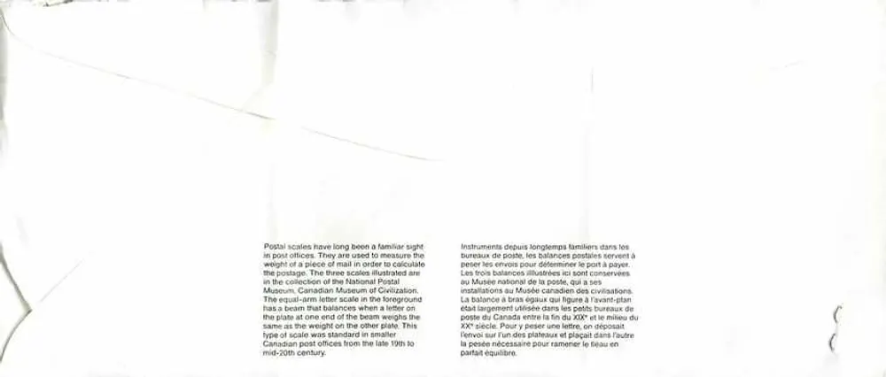 Bilance postali — Museo canadense della civiltà — Canada 40 - Verso
