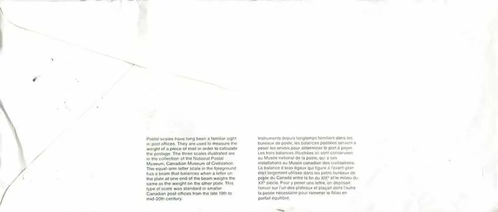 Bilance postali — Museo canadense della civiltà — Canada 40 - Verso