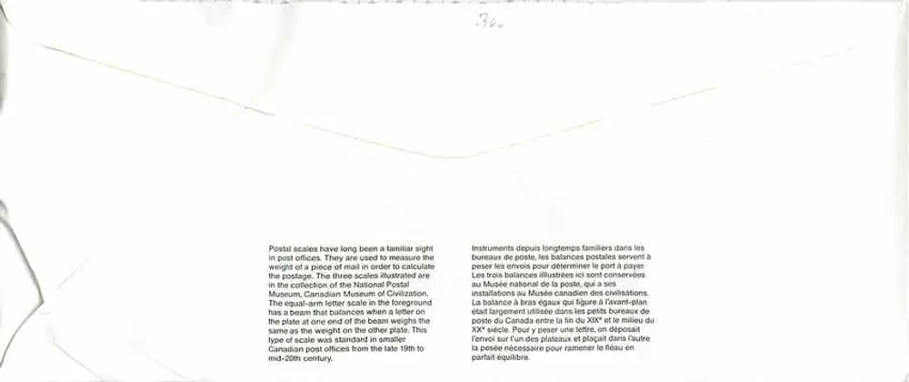Bilance postali — Museo canadense delle civiltà — Canada - Verso