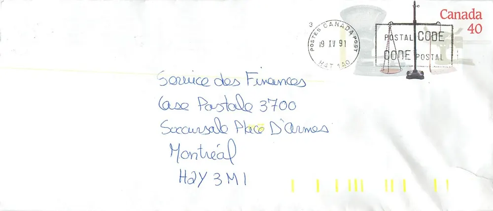 Bilance postali — Museo canadense delle civiltà — Canada - Recto
