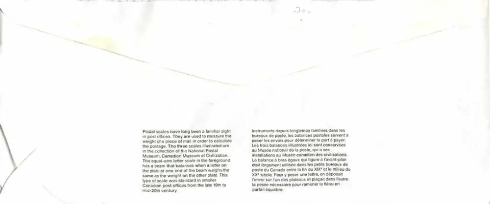 Balancinhas postais — Museu Canadense da Civilização — Canadá 40 - Verso