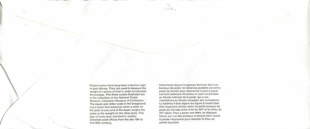 Balancinhas postais — Museu Canadense das Civilizações — Canadá 1991 - Verso