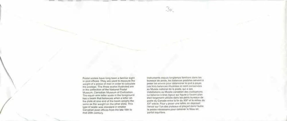 Balancinhas postais — Museu Canadense da Civilização — Canadá 40 - Verso
