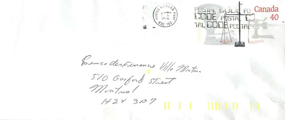 Bilance postali — Museo canadense delle civiltà — Poste Canada - Recto