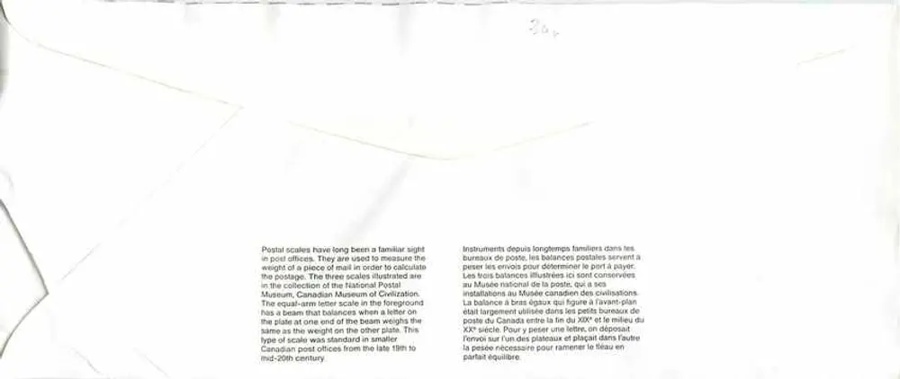 Balancinhas postais — Museu Canadense da Civilização — editor não visível - Verso