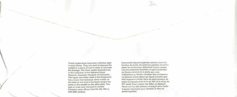 Balancinhas postais — Museu Canadense da Civilização — Canada Post - Verso