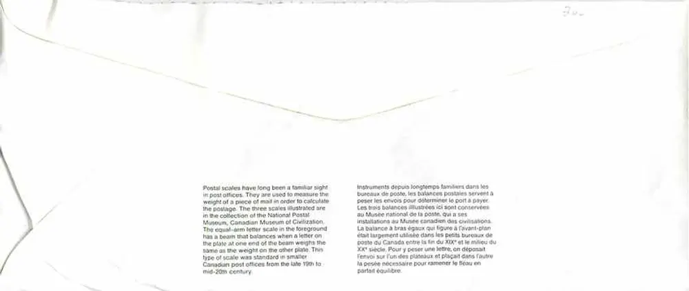 Bilance postali — Museo canadense delle poste — Editore non visibile - Verso