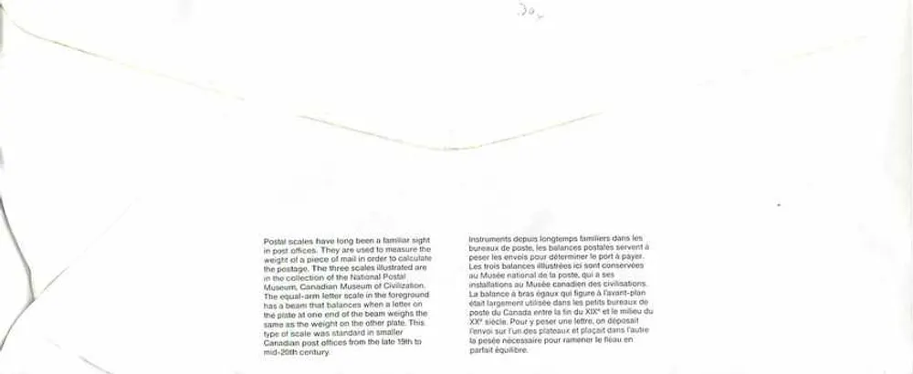 Bilance postali — Museo canadense delle civiltà — Canada - Verso