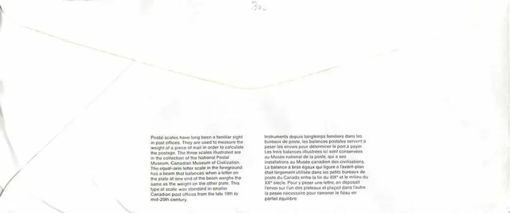 Balancinhas postais — Museu Canadense dos Correios — Canadá 40 - Verso