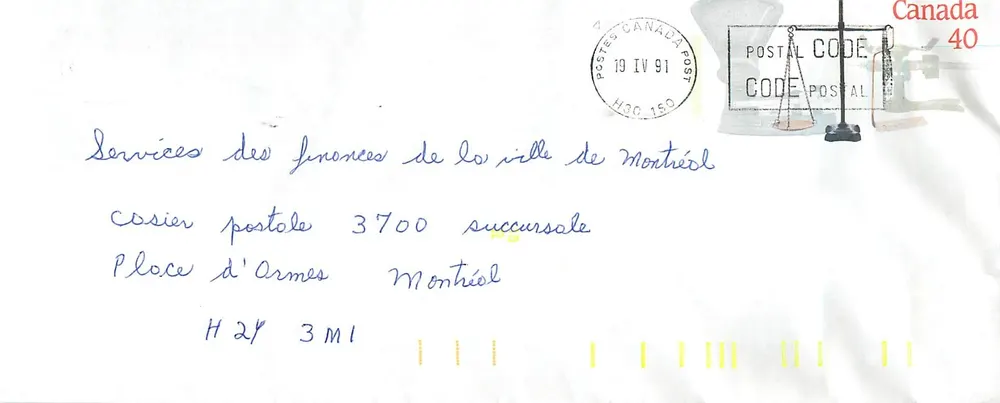 Bilance postali — Musée canadien de la civilisation — Canada Post - Recto