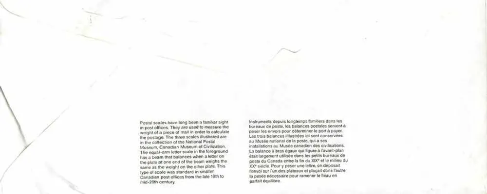 Bilance postali — Museo canadense delle civiltà — Canada - Verso