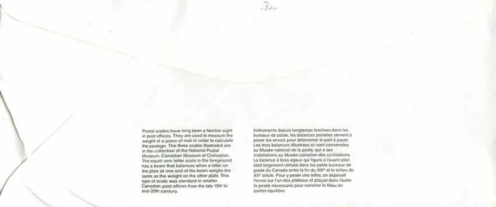 Balancinhas postais — Museu Nacional das Correios — Canadá - Verso