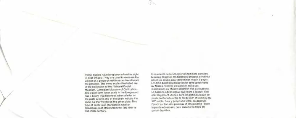 Balances postais — Museu Canadense dos Correios — editor não visível - Verso