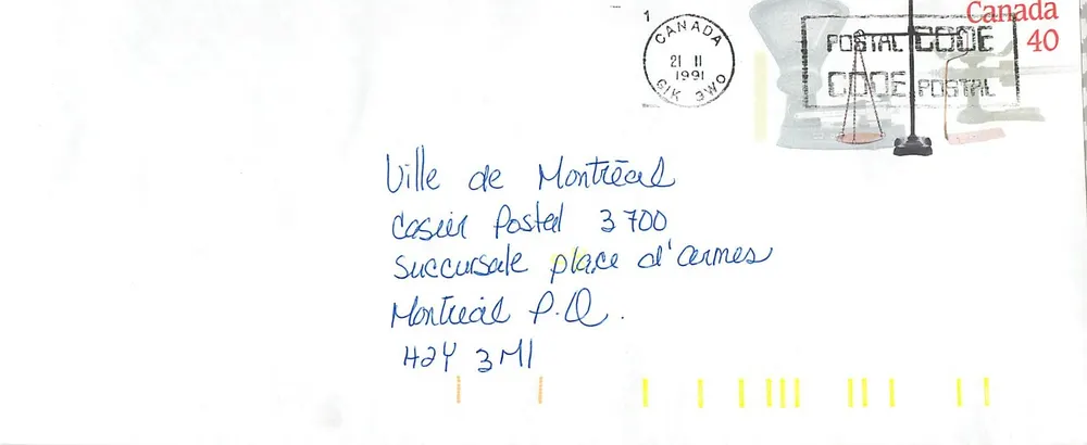 Balancinhas postais — Museu Canadense da Civilização — Canadá 1991 - Frente
