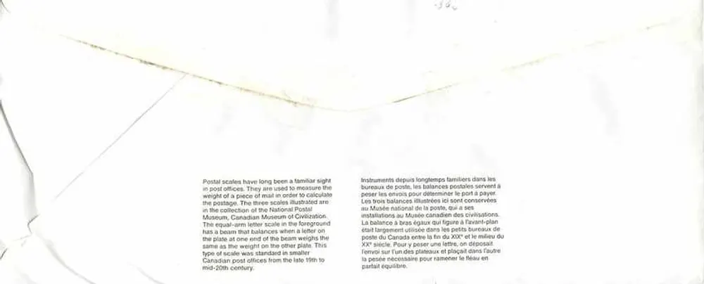 Balancinhas postais — Museu Canadense da Civilização — Canadá 40 - Verso