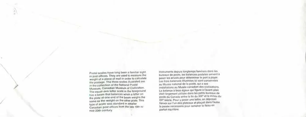Balancinhas postais — Museu Canadense das Civilizações — Canadá 1991 - Verso
