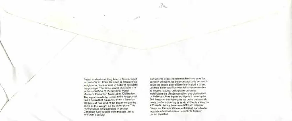 Bilance postali — Museo canadense delle civiltà — Canada - Verso