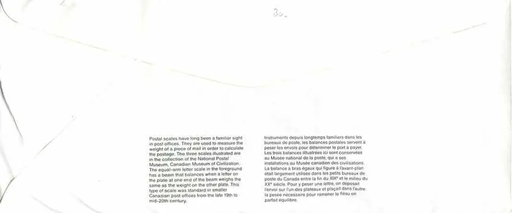 Balancinhas postais — Museu Nacional das Civilizações — Canadá — 1991 - Verso