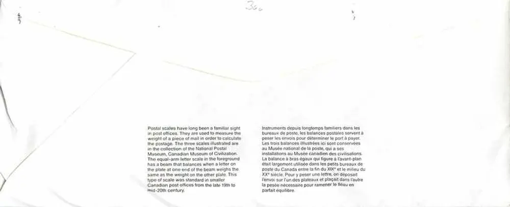 Balanzas postales — Museo Canadiense de las Civilizaciones — Canada 40 - Reverso