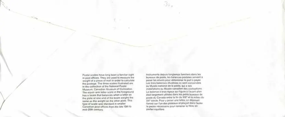 Balanzas postales — Museo canadiense de las civilizaciones — Canada 40 - Reverso