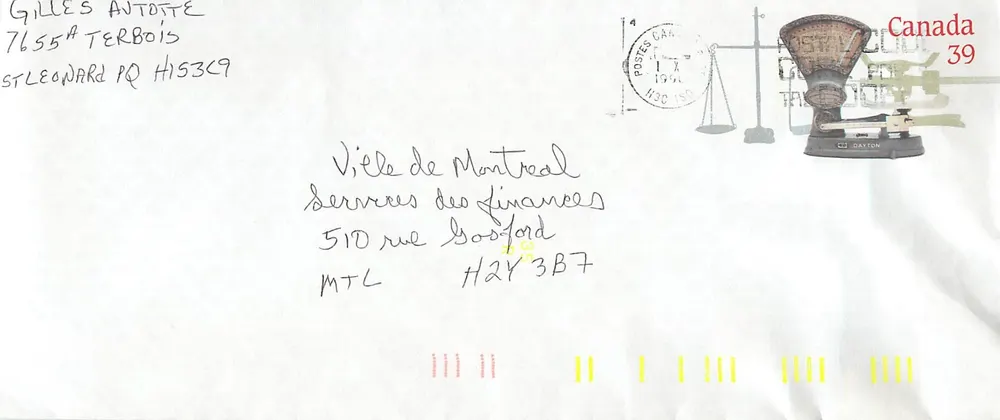 Balanzas postales — Museo postal canadiense — editor: CJ DATTON - Anverso