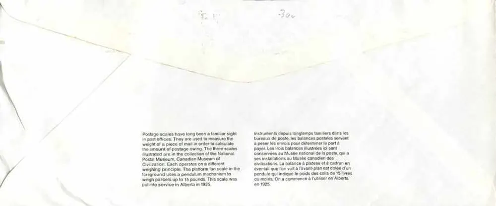 Balancinhas postais — Museu Nacional da Correios — editor: Canada Post - Verso