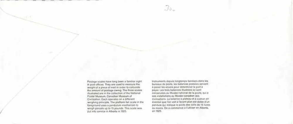 Balancinhas postais — Museu Canadense da Correios — editor não visível - Verso
