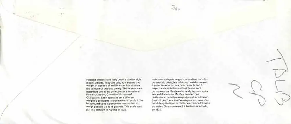 Balancinhas postais — Museu Canadense das Civilizações — Canadá 39 - Verso