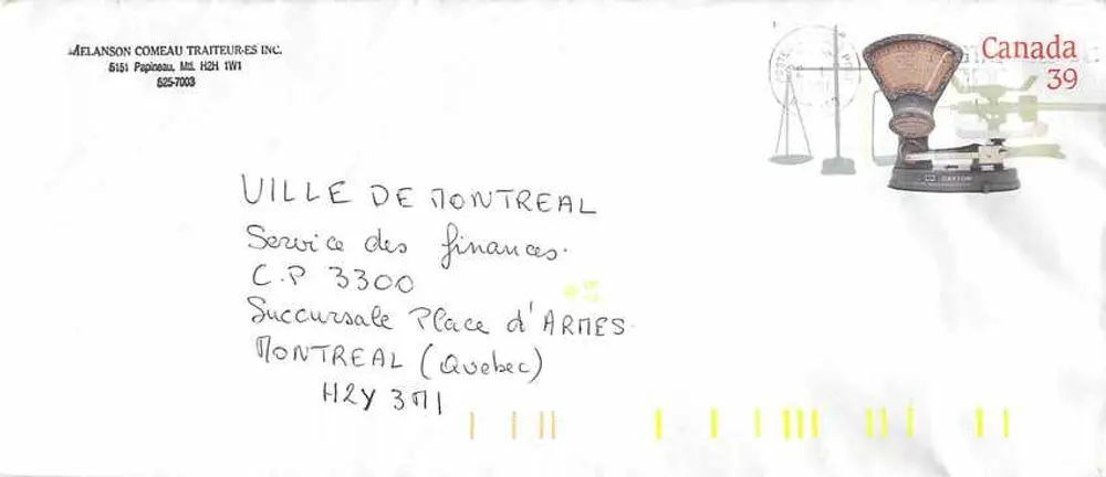 Balanzas postales — Museo canadiense de correos — editor no visible - Anverso