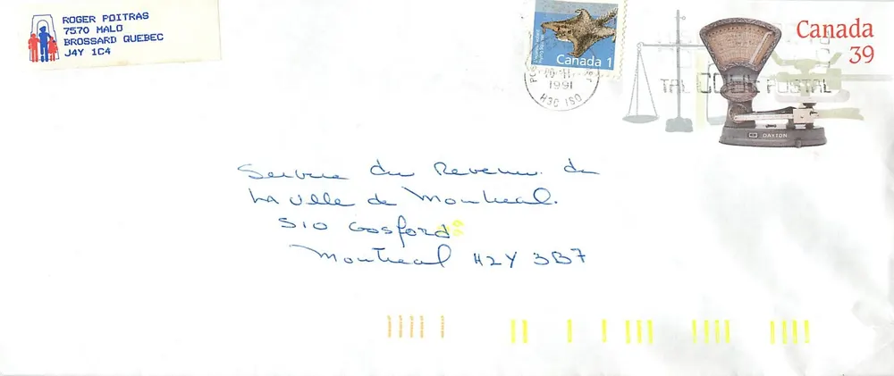Bilance postali — Museo canadense della civiltà — editore: Canada Post - Recto