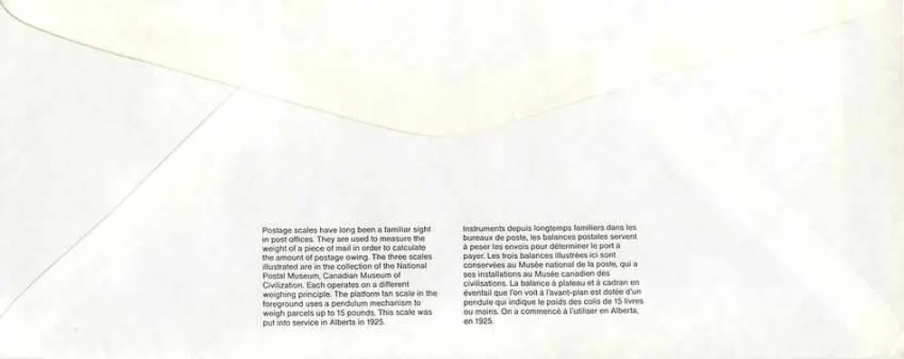 Balancinhas postais — Museu Canadense da Civilização — editor não visível - Verso
