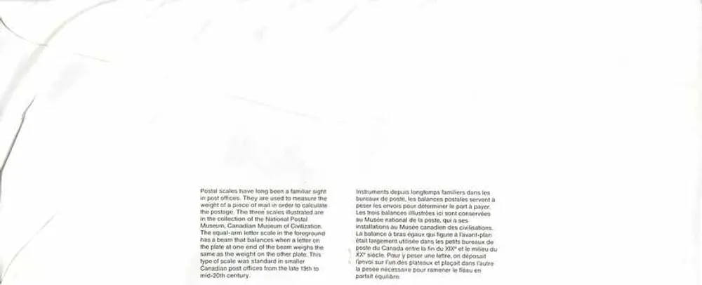 Bilance postali — Museo canadense delle civiltà — Editore: Canada Post - Verso