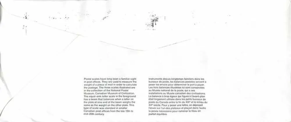 Balanzas postales — Museo Nacional de la Civilización — Canadá - Reverso