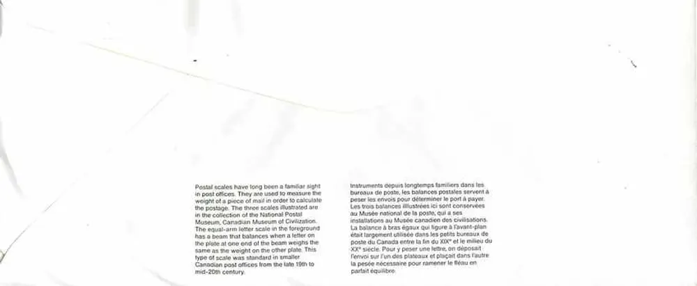 Balances postales — Musée canadien de la civilisation — Canada 1992 - Verso
