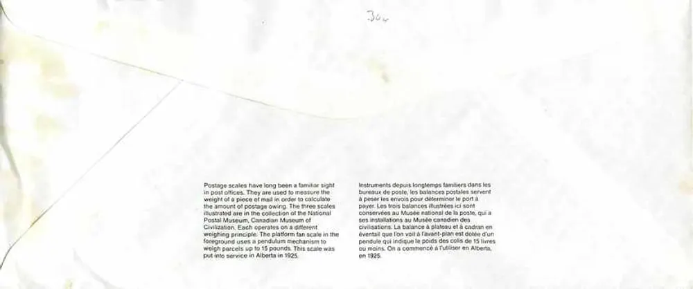 Balancinhas postais — Museu Canadense das Civilizações — Editor não visível - Verso