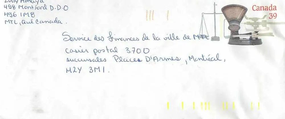 Balanzas postales — Museo Canadiense de las Civilizaciones — editor no visible - Anverso